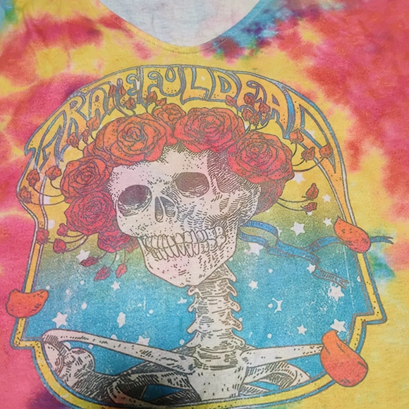 Grateful Dead Women's Colorful Tie-Dye Skull Tee - Picture 2 of 8